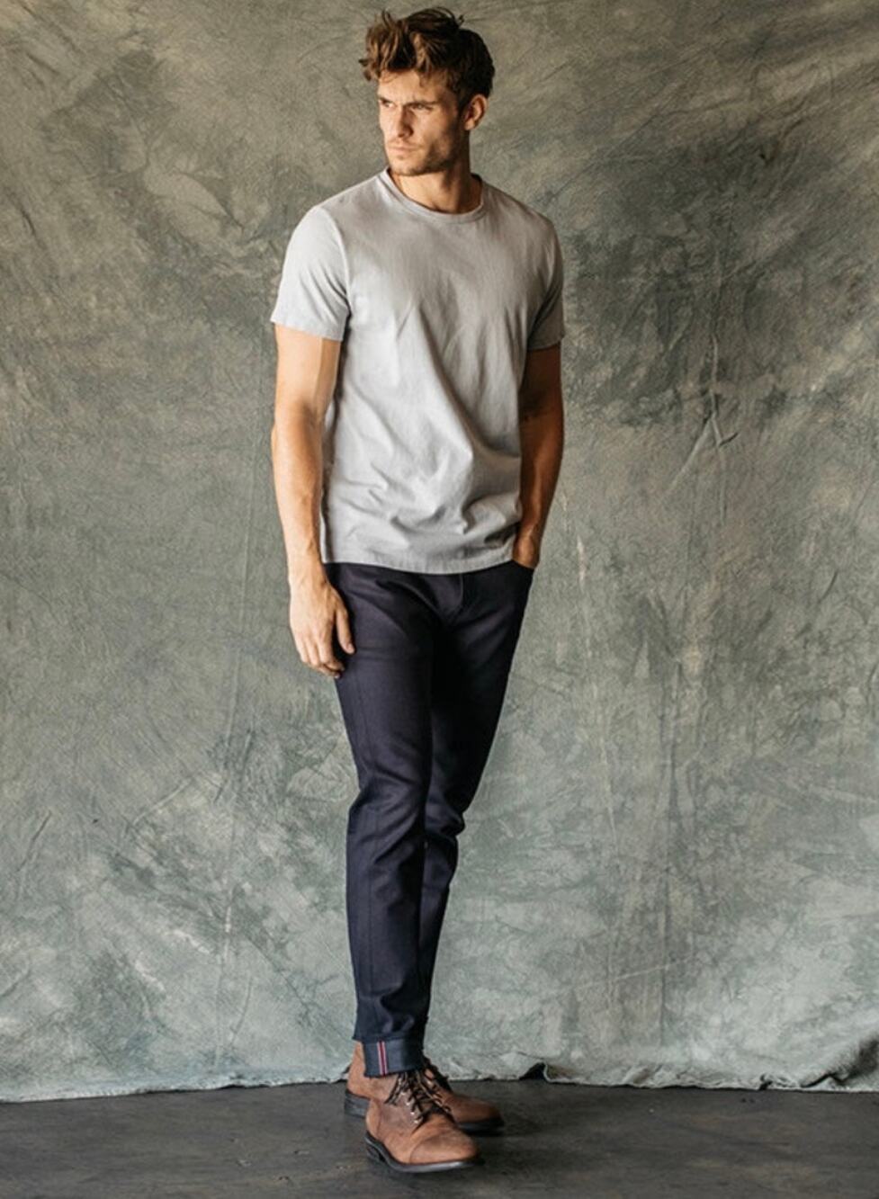 HIROSHI KATO The Scissors Slim Tapered Jeans Blue Black Raw Size 33